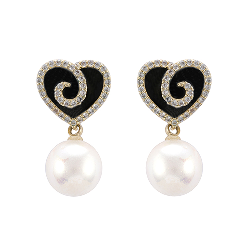 基本款珍珠耳环珐琅装饰批发价 $2.2-2.7