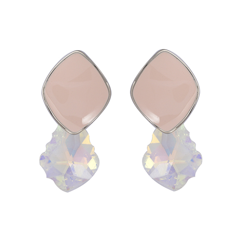 有货珐琅水钻耳环