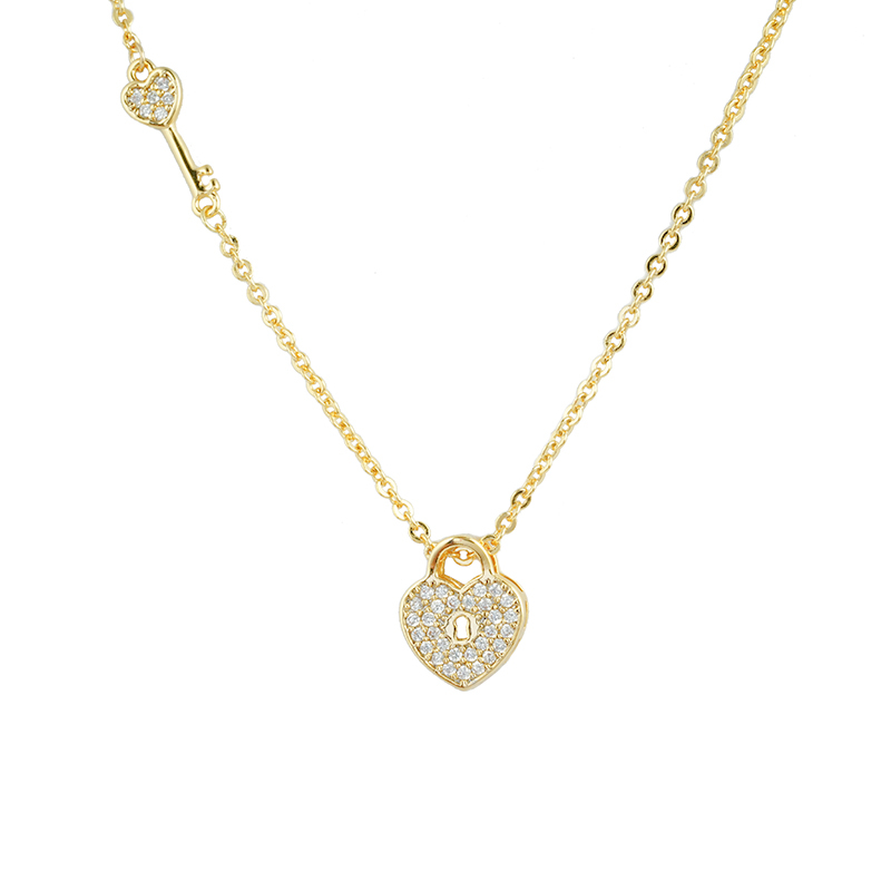 锁和钥匙镀金项链