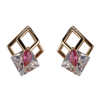 彩色宝石耳钉