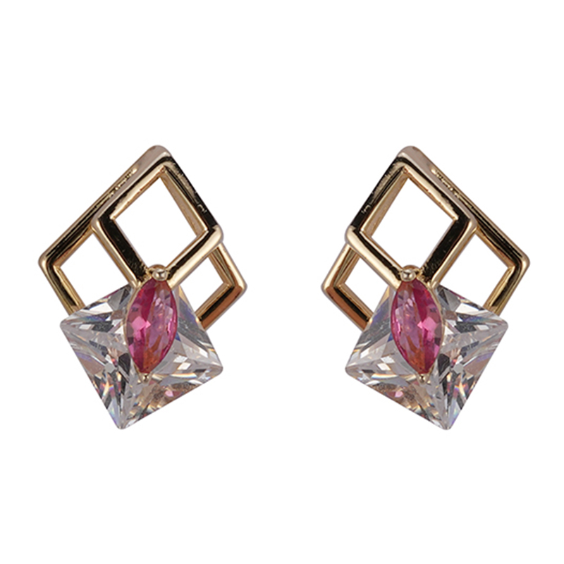 彩色宝石耳钉