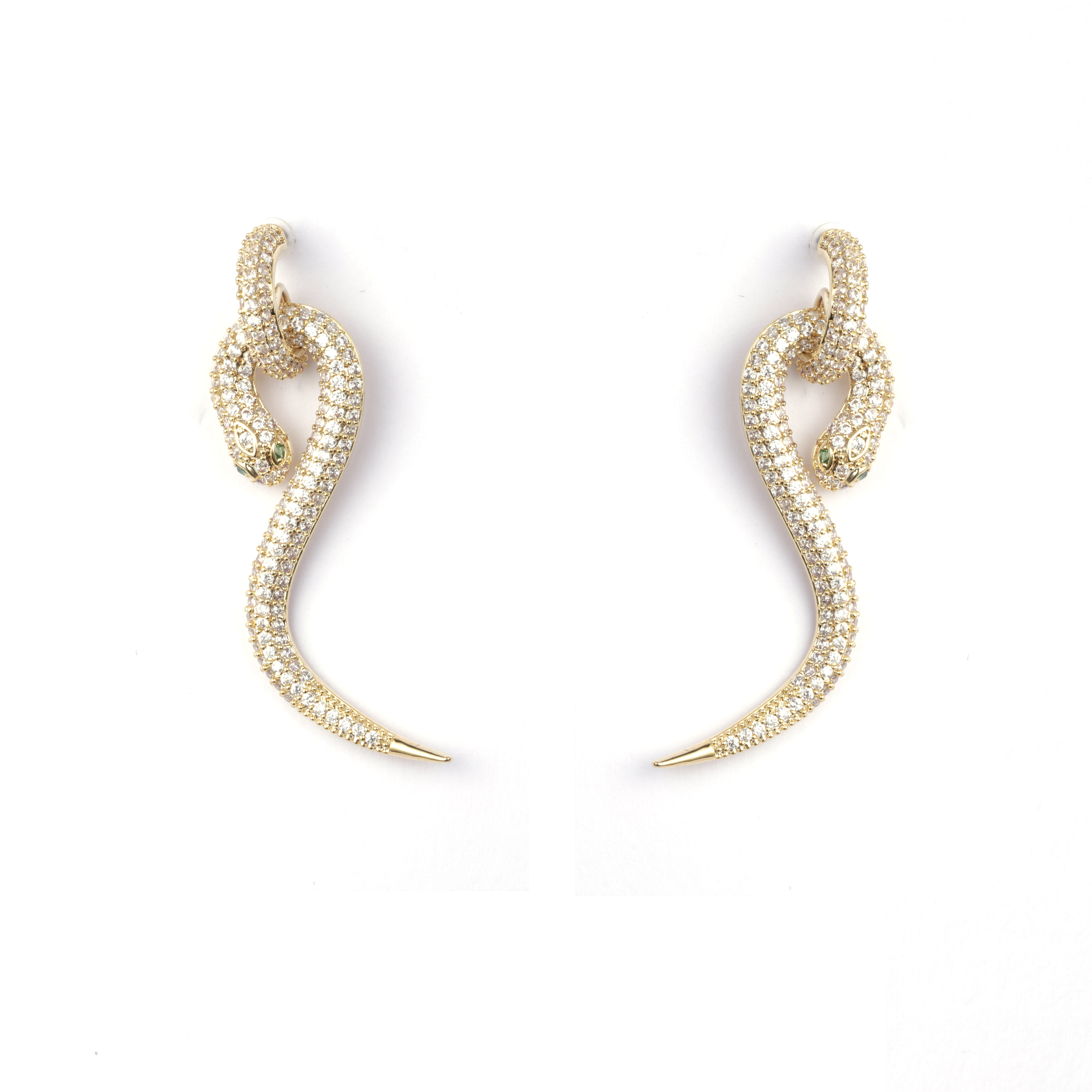 金蛇全立方锆石耳环