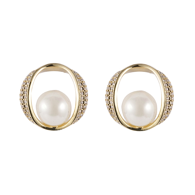 基本款珍珠方晶锆耳环有货 $1.85-2.35
