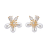花朵珍珠方晶锆石耳钉面议价格 $1.7-2.1