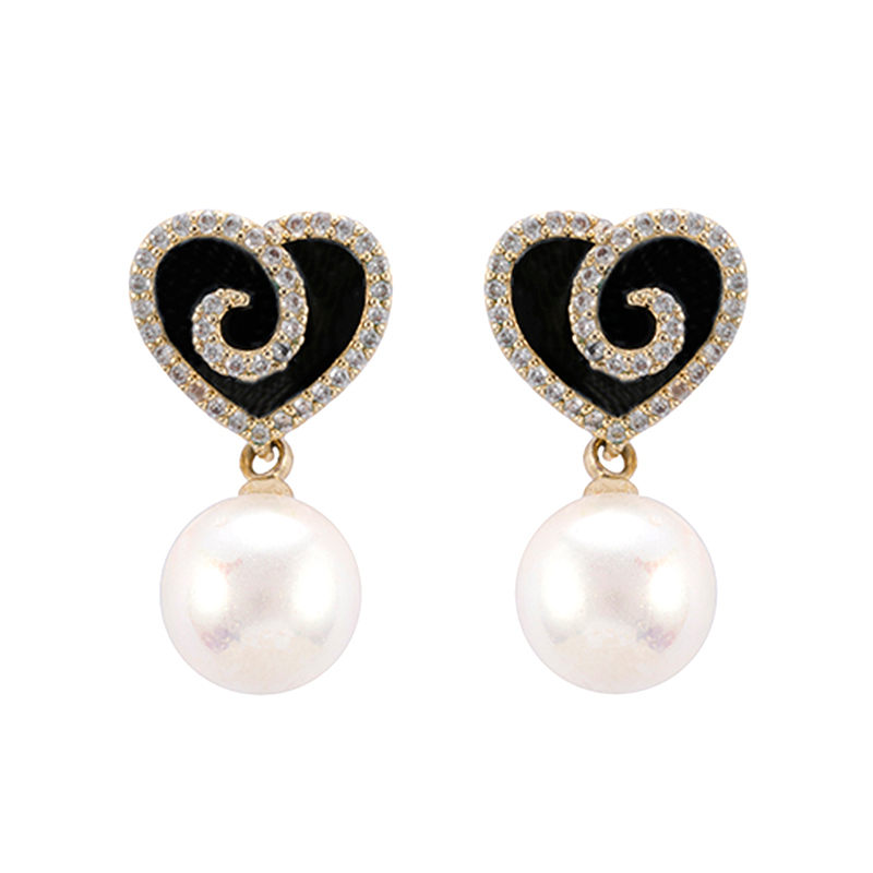 基本款珍珠耳环珐琅装饰批发价 $2.2-2.7