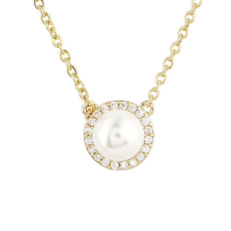 珍珠混合氧化锆基本款式项链