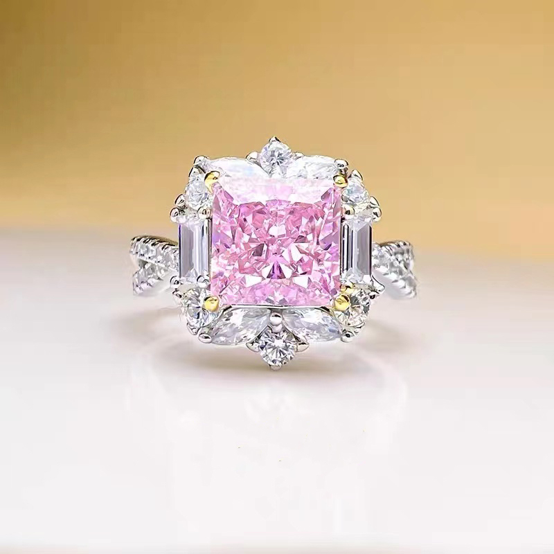 时尚超级闪亮粉色宝石戒指 RTB008