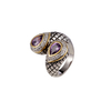 紫色水钻方晶锆石戒指