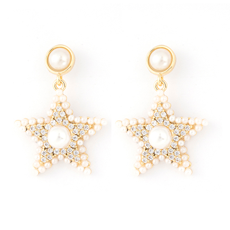 珍珠装饰星星吊式耳环 2.48-2.96 美元