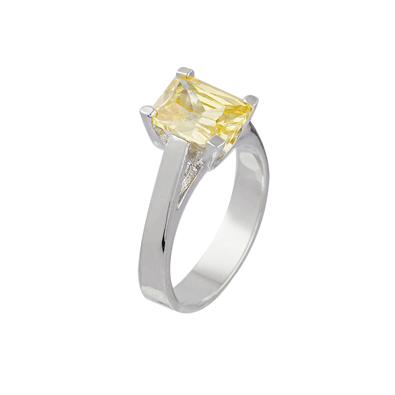 黄色玻璃水晶戒指