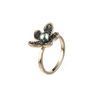 珍珠混合方晶锆石花朵戒指